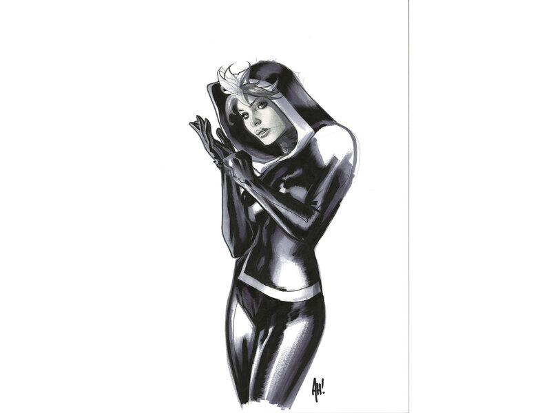 Woman in Black Suit — Dramatic, Illustration