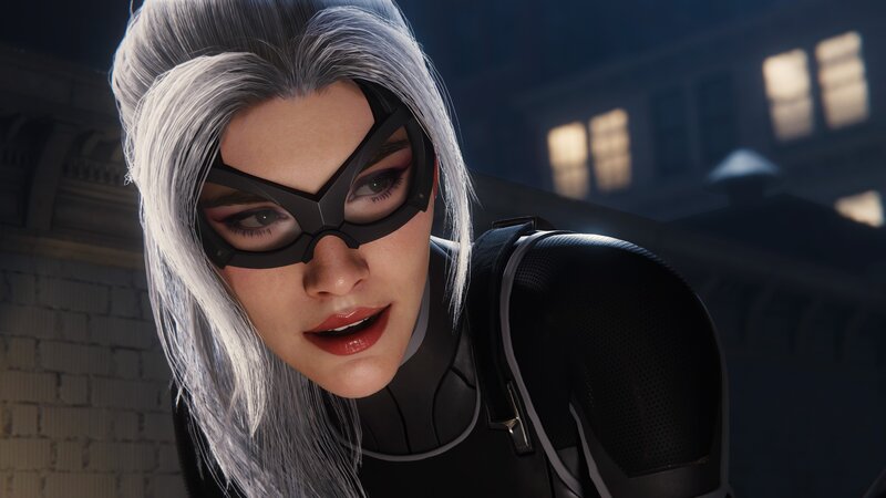 Woman in Black Suit — Dramatic, Night, 3d Render, Mask