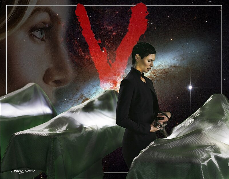 Woman in Black Suit — Dramatic, Night, Digital Art, Space Background