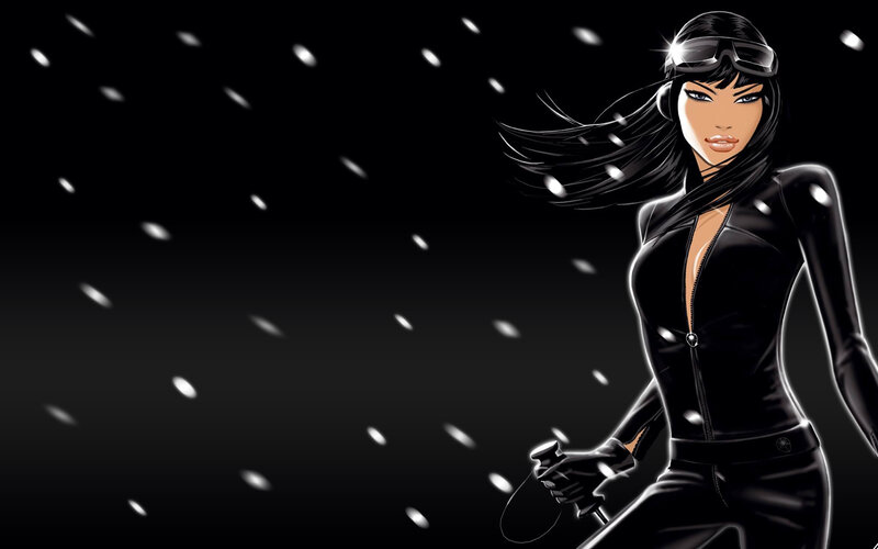 Woman in Black Suit — Dramatic, Night, Digital Art
