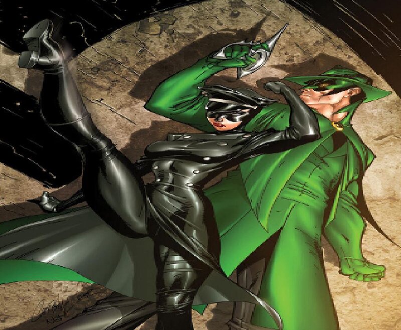 Woman in Black Suit — Green