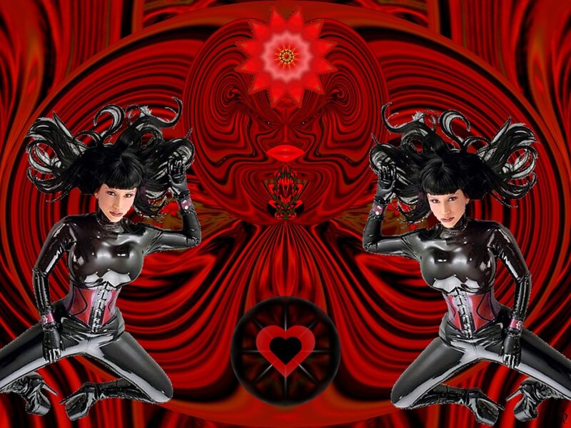 Woman in Black Suit — Red, Dramatic