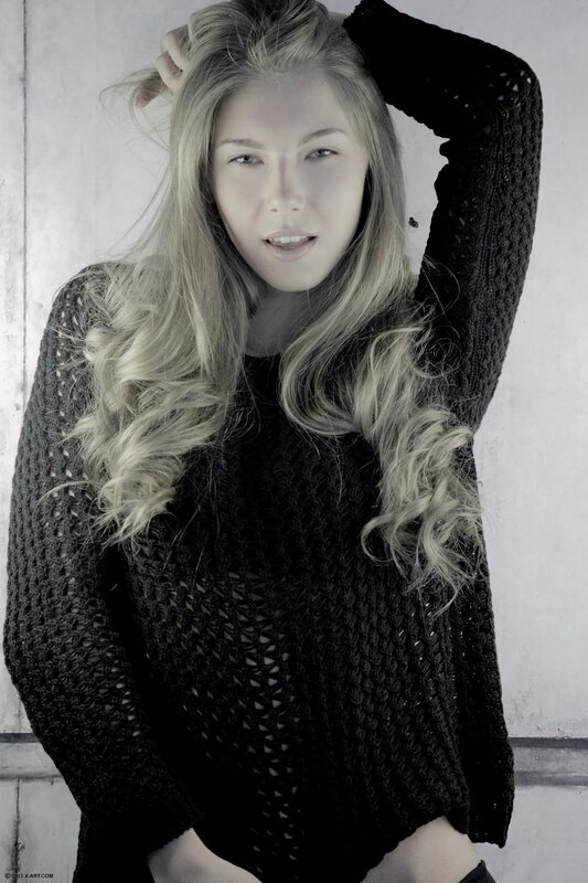 woman in black sweater