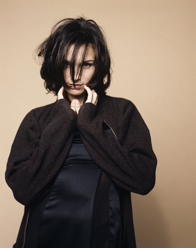 woman in black sweater