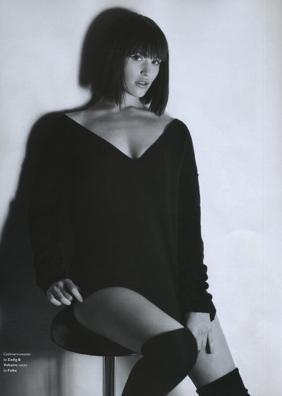 woman in black sweater