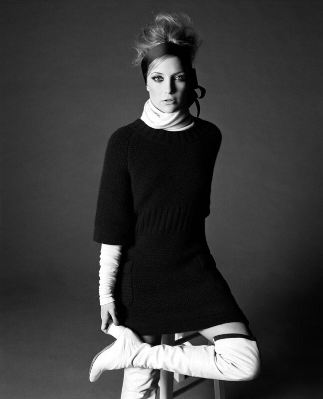 woman in black sweater