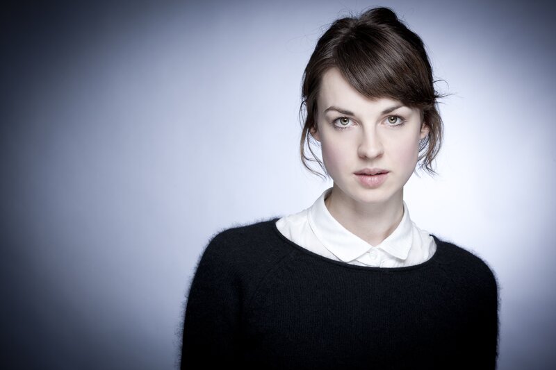 woman in black sweater