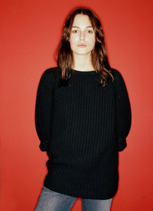 Woman in black sweater
