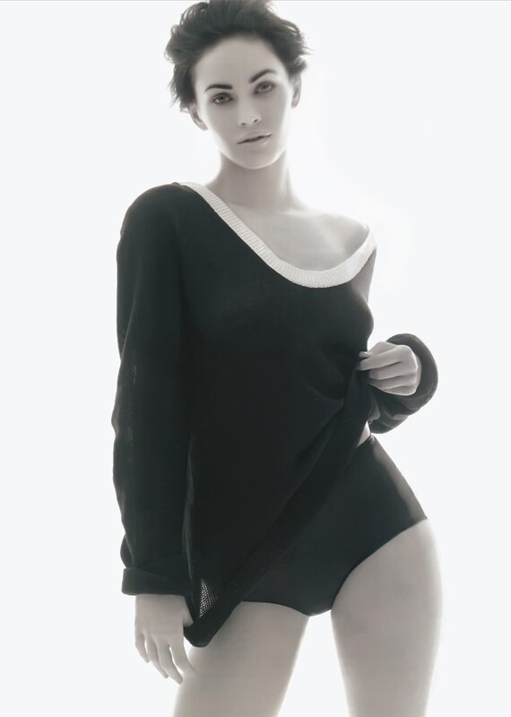 woman in black sweater