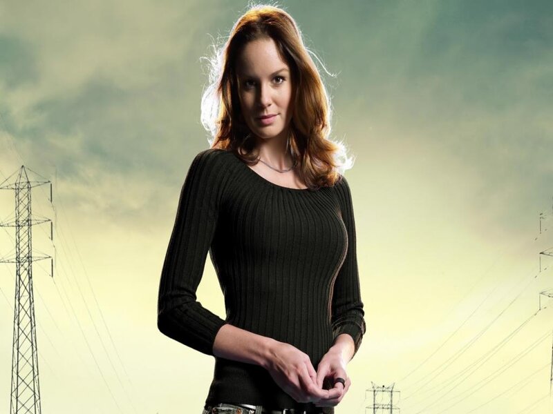 Woman in Black Sweater — Green