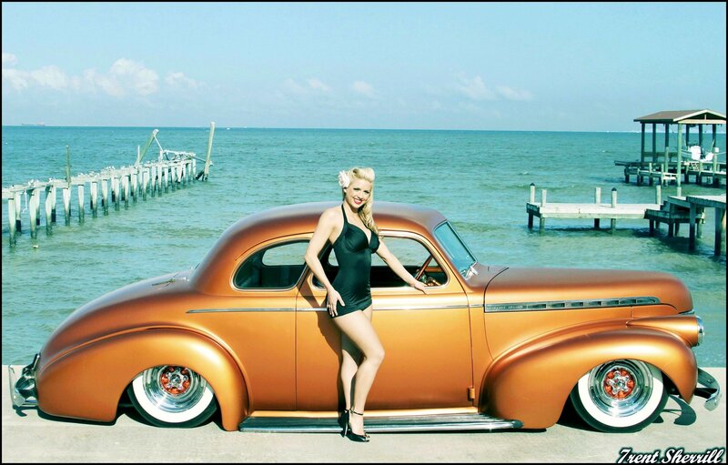 Woman in Black Swimsuit — Orange