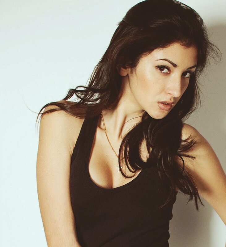 woman in black tank top
