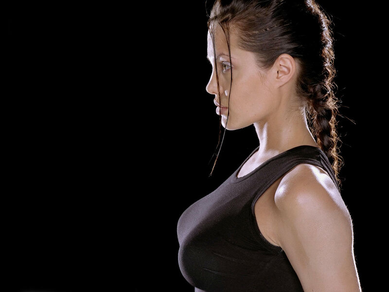 woman in black tank top