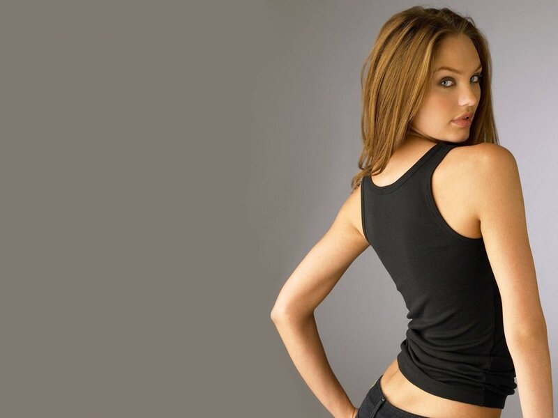 Woman in Black Tank Top — Gray