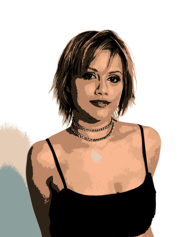 woman in black top