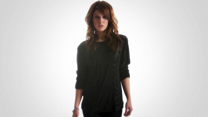 woman in black top