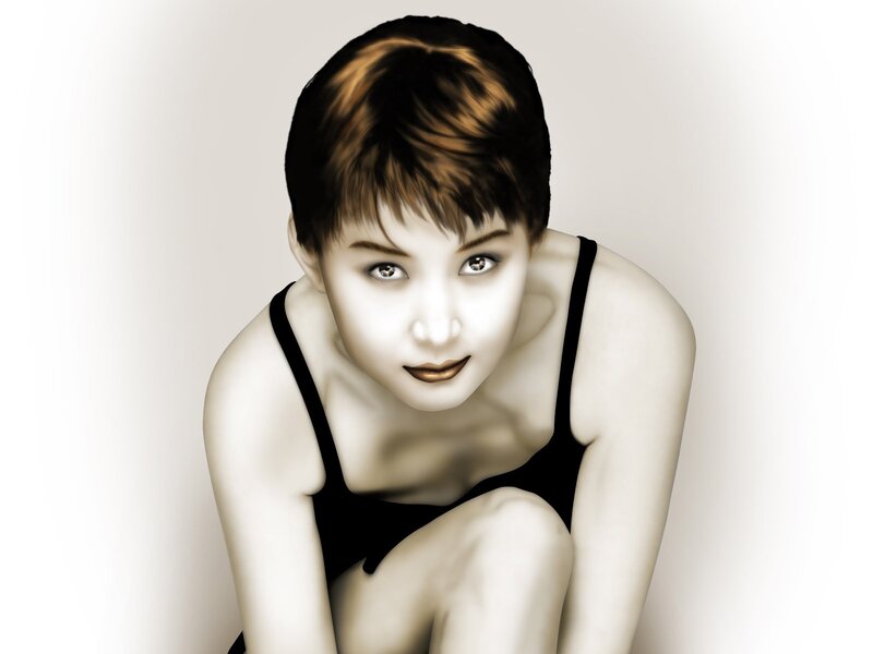 woman in black top