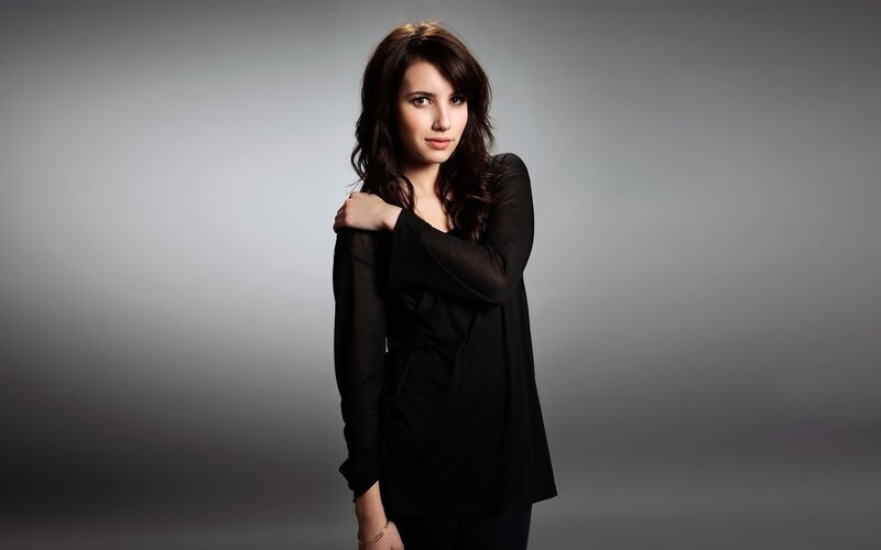 woman in black top