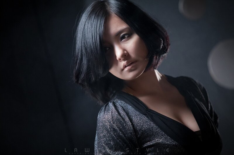woman in black top