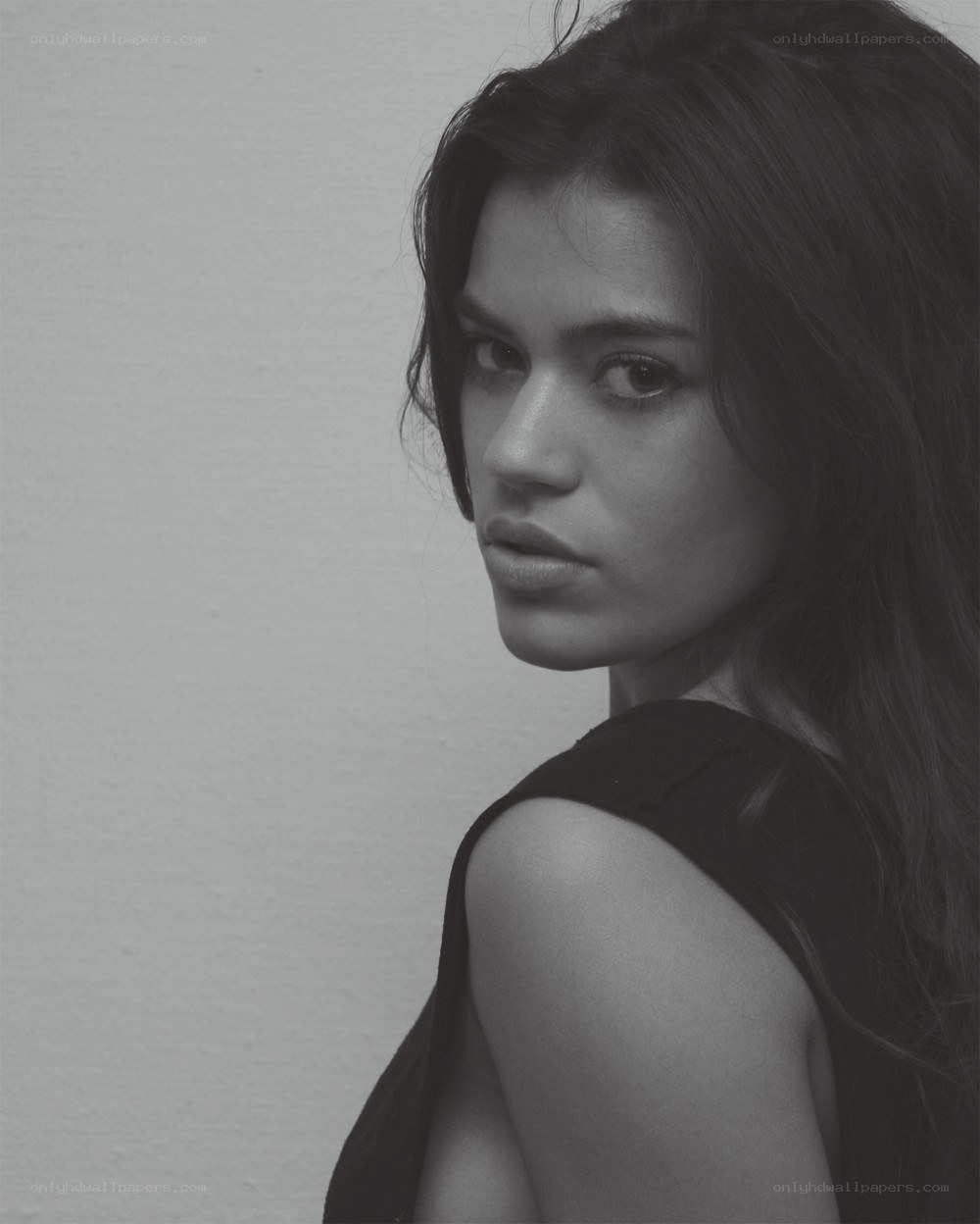 woman in black top