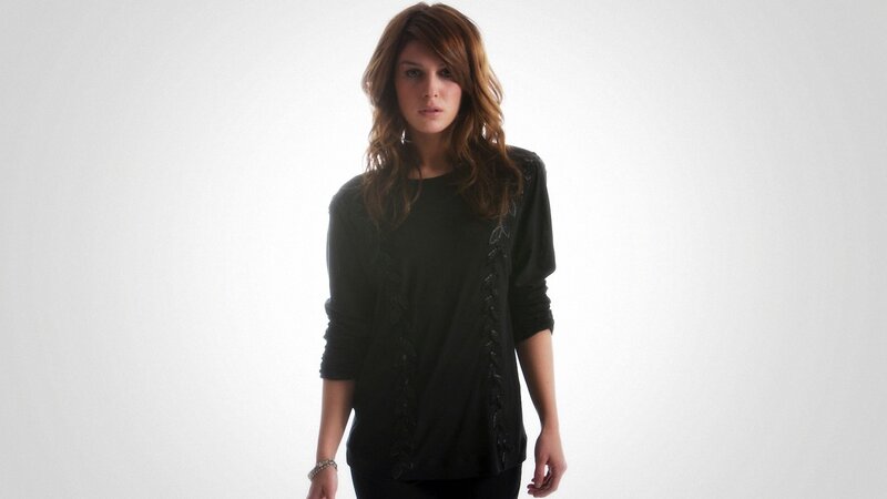 woman in black top