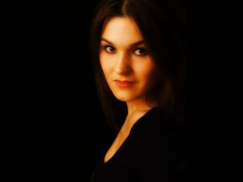 woman in black top