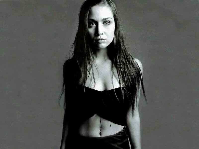 woman in black top
