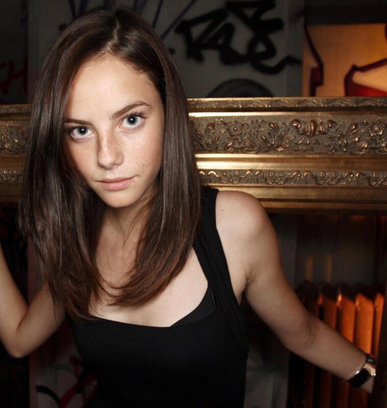 woman in black top