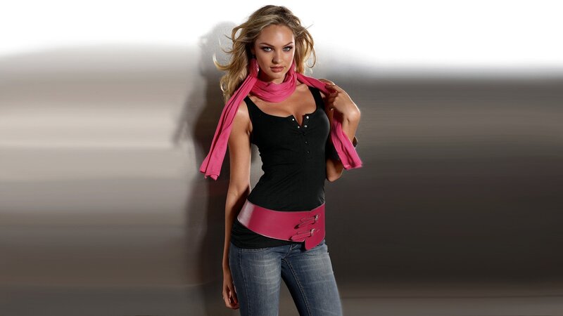 Woman in Black Top — Confident, Photograph, Scarf, Jeans