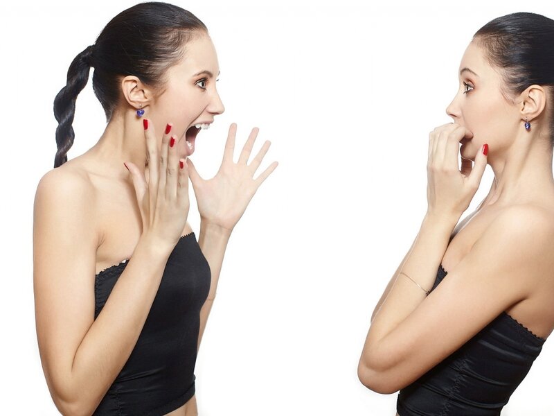 Woman in Black Top — Dramatic, Photograph, Earring, Nail Polish