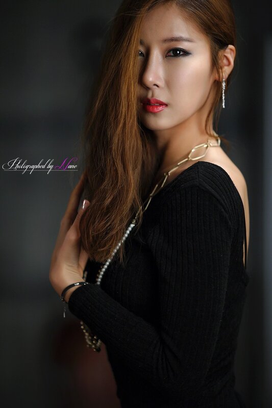 Woman in Black Top — Dramatic, Photograph, Necklace, Earrings
