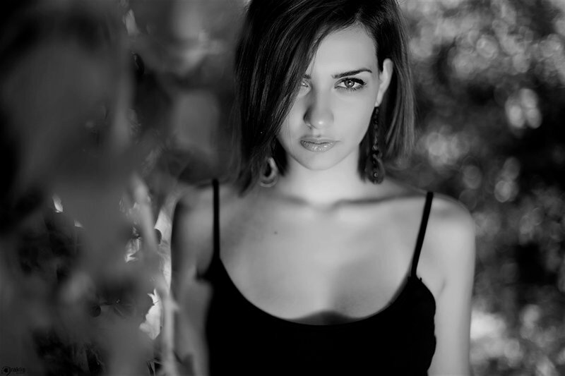 Woman in Black Top — Dramatic, Photograph, Trees