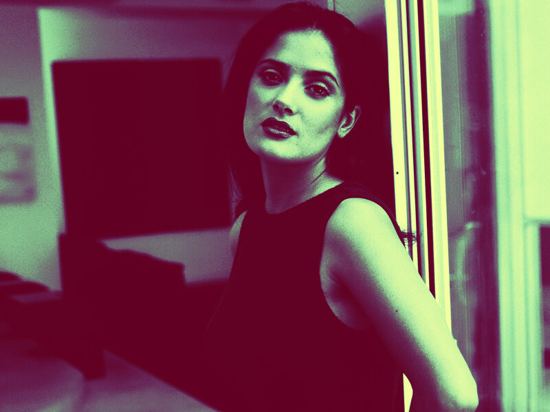 Woman in Black Top — Green