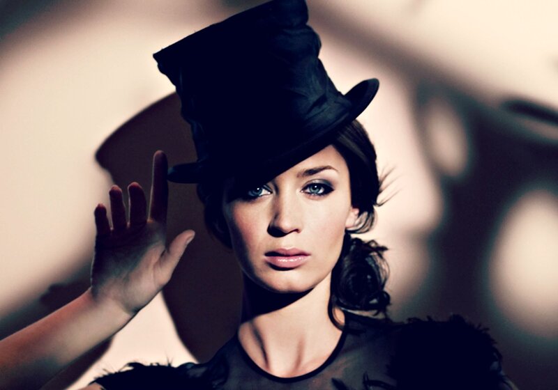 Woman in Black Top Hat — Dramatic