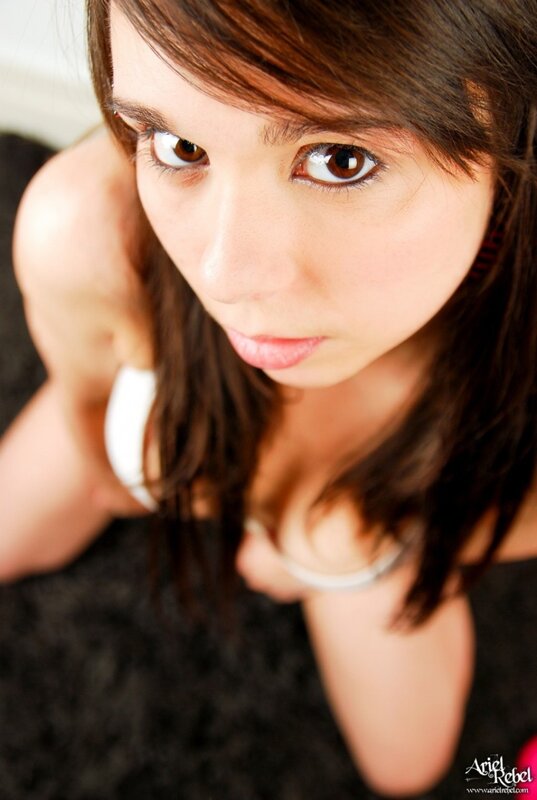 woman in black top looking up