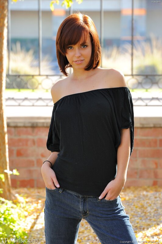 Woman in black top outdoors