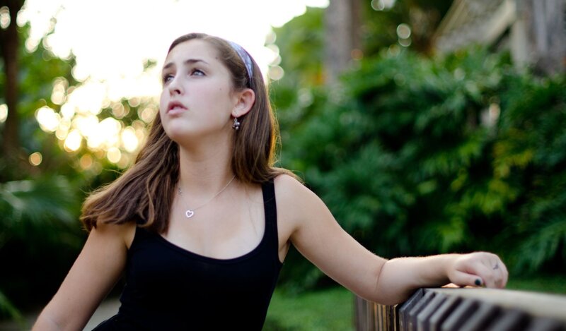 woman in black top outdoors
