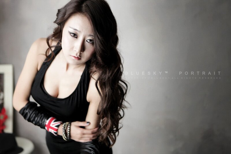 woman in black top portrait