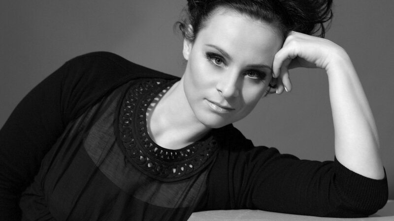 woman in black top portrait
