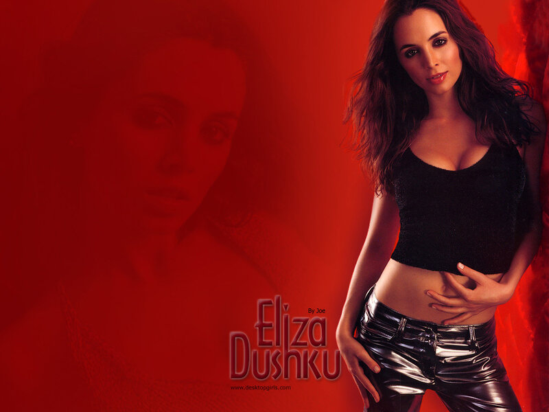 Woman in Black Top — Red, Dramatic, Photograph, Red Background