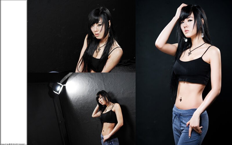 woman in black top studio photos
