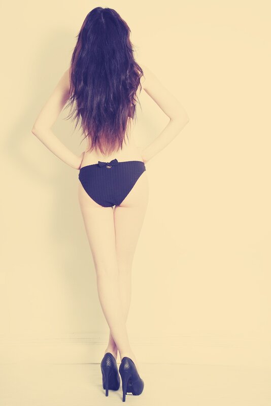 woman in black underwear