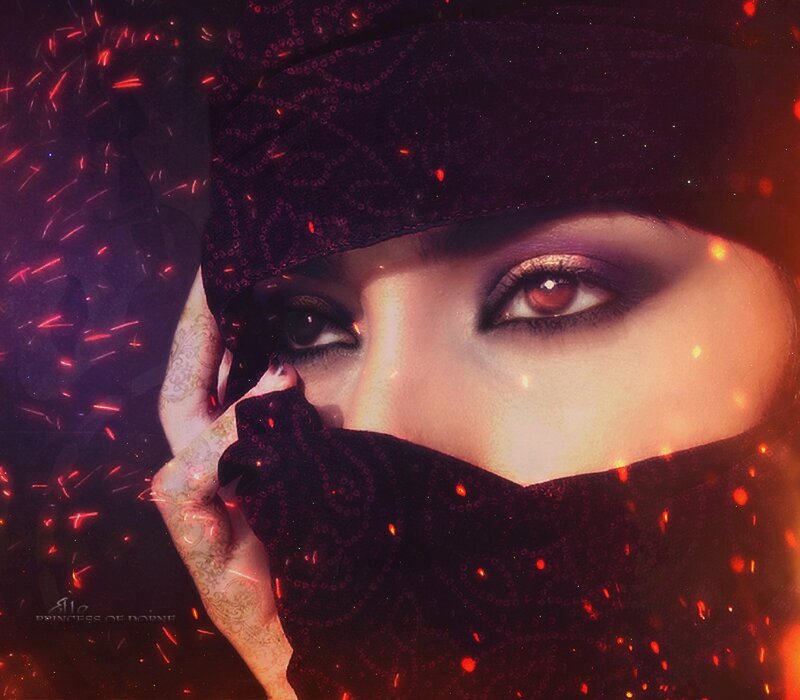 Woman in Black Veil — Dramatic, Digital Art