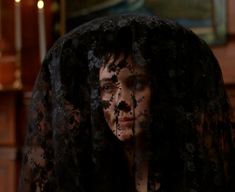 Woman in Black Veil — Dramatic, Night