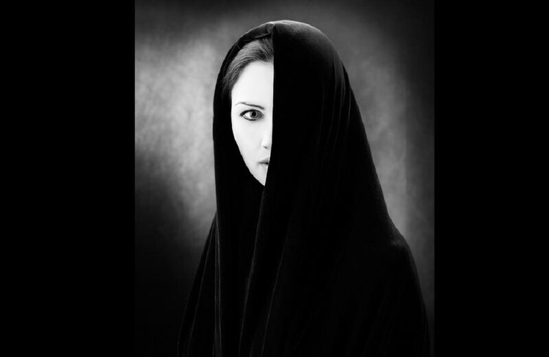Woman in Black Veil — Dramatic, Photograph, Face