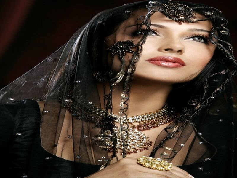 Woman in Black Veil — Dramatic, Photograph