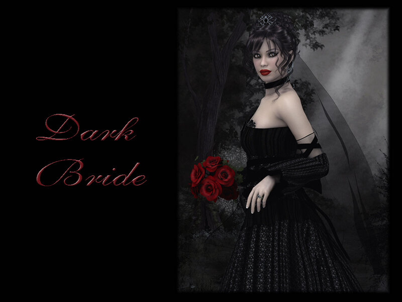 Woman in Black Wedding Dress — Dramatic
