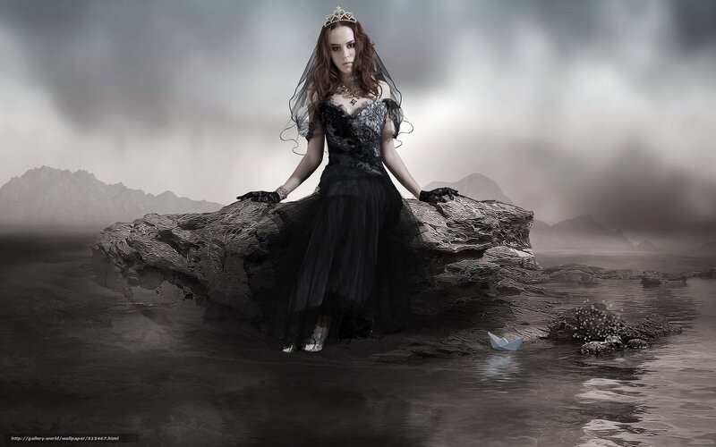 woman in black wedding dress