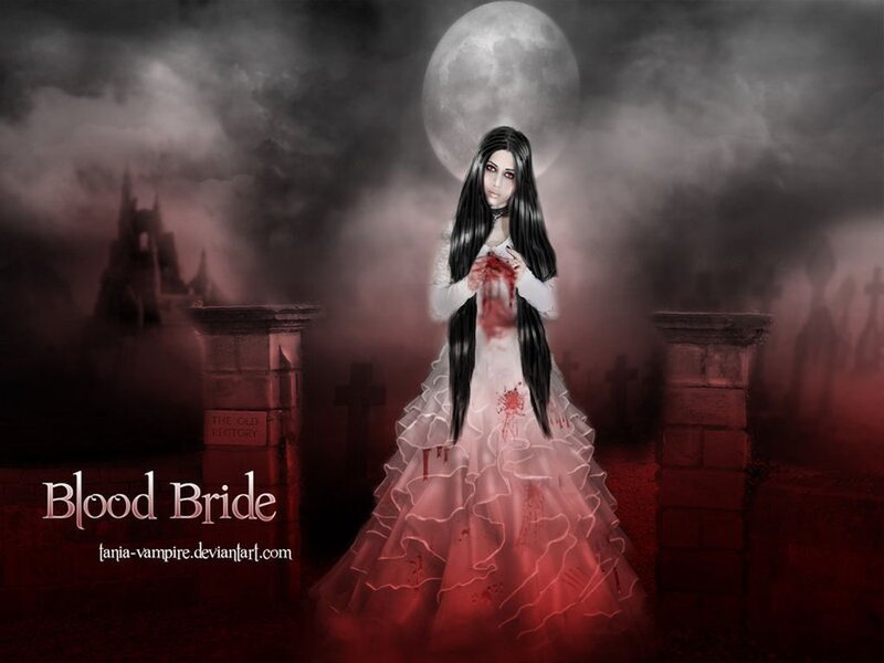 Woman in Blood-stained Dress — Red, Dark
