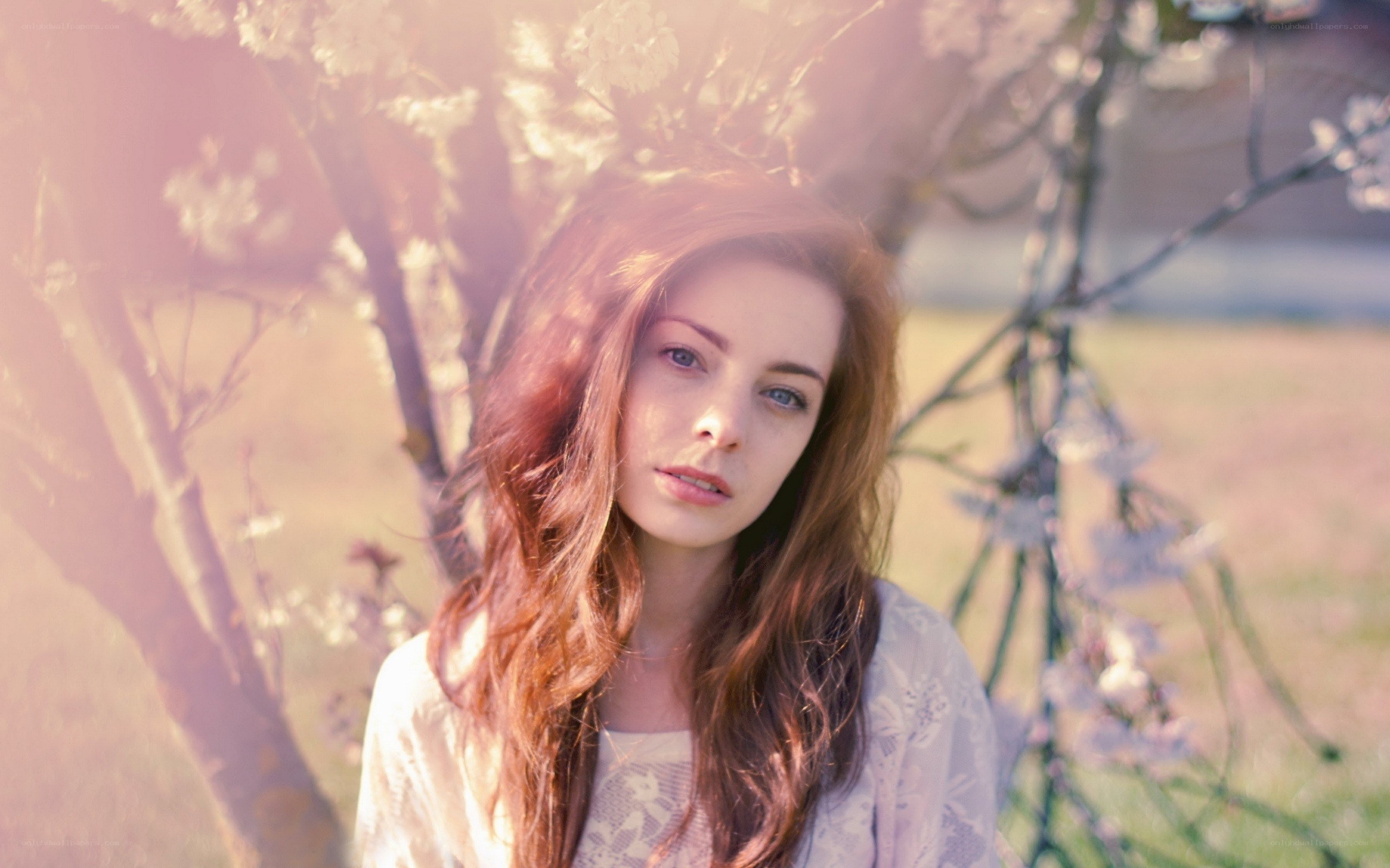 woman in blooming garden